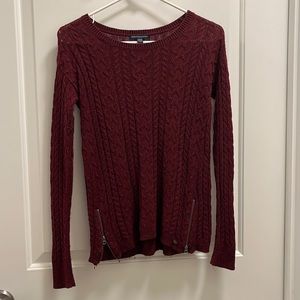 American Eagle Outfitters Women Pullover Sweater Side Zip Long Sleeves Fuchsia